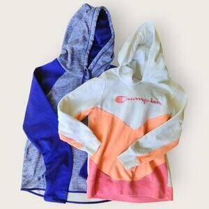 Champion and Under Armor Drawstring Hoodies Girls Sz XL